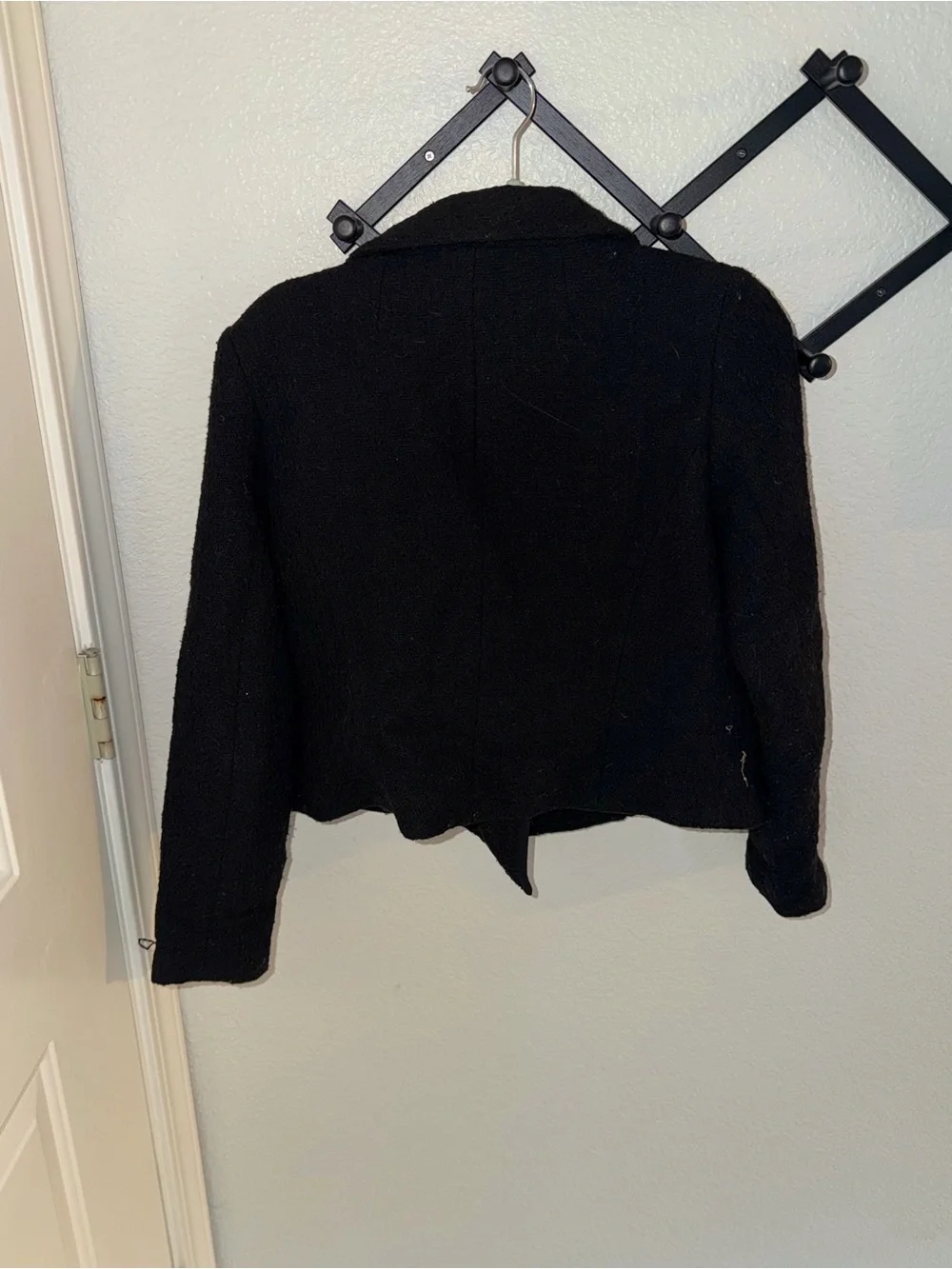 Merona Black Textured Open Front Blazer Jacket Women’s Medium Career Classic - Picture 4 of 4